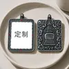 Pingente Thangka Ruba Pintado Apresentando os Oito Símbolos Auspiciosos, Tesouro Amarelo, Tara Verde, Zaki Lhamo, Design Personalizável, Thangka Ruba de Cobre Branco