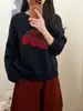 Suéter de Punto Lindo de Dibujos Animados con Cuello Redondo para Mujer 2026 Otoño e Invierno Nuevo Estilo Holgado Engrosado Top Suéter Pulóver Jacquard de Tomate