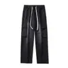 Pantalones de Trabajo Americanos para Hombre Primavera y Otoño Marca de Tendencia Nacional Casual High Street Holgados Estilo Funcional Multibolsillos Pantalones de Pierna Ancha para Hombre