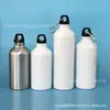 Botella de agua de aluminio portátil simple para deportes al aire libre, fitness, ciclismo, vaso de agua, taza térmica blanca para impresión DIY, venta al por mayor