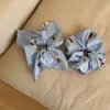 Cuadros Azules Cereza Roja Anillo de Cuenco Grande Titular Sentido de Alta Calidad Cuerda para el Cabello Dulce Flor para el Cabello Anillo para el Cabello Goma Elástica para Niña Adorno para la Cabeza