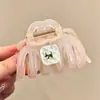 Pinza para el cabello de tamaño mediano de lunares blancos y negros estilo francés, diseñada para la parte trasera de la cabeza, un accesorio para el cabello nuevo y elegante con un aspecto sofisticado y con estilo