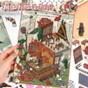 Pegatinas Grandes de Paisajismo para Collage en Capas Escena Miniatura 3D Pegatinas Pegatinas para Diario DIY