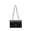 Bolso cuadrado pequeño de cadena con bordado de diamantes en forma de V para mujer, bolso de hombro de lujo ligero con solapa de cierre, bolso cruzado versátil, bolso de fiesta para mujer