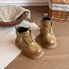 Botas Martin para niños y niñas, colección otoño/invierno 2026, forradas de felpa para abrigar, parte superior de piel, suela suave, antideslizantes, cierre lateral, botines estilo británico
