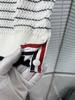 Venta Directa de Fábrica Tb Versión Alta Top de Terciopelo Tejido de Punto con Manga Corta y Lazo para Mujer, Verano, para Uso Diario y Comodidad