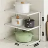 Estante de niveles para encimera de cocina Estante de almacenamiento Soporte para ollas Gabinete Organizador de utensilios de cocina Partición de múltiples capas Divisor