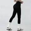 Pantalones de yoga sin costuras de cintura alta para mujer, levanta glúteos, longitud de nueve puntos, sin incomodidad, pantalones de entrenamiento fitness ajustados para Pilates