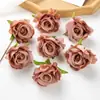 Flores Artificiales de Alta Defensa Estilo Europeo Flores de Rosa Simuladas Retro DIY Escenario de Boda Marcadores de Pasillo Ramo Atado a Mano Flores Decorativas