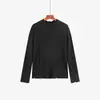 Blusa de tricô plus size feminina com gola alta e acabamento em babados, coleção de inverno 2026, base texturizada de modelagem solta para silhuetas mais cheias, 25093