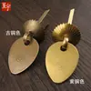 Th694 Tirador de Semilla de Melón Vintage para Armario de Ropa y Gabinete Tirador de Puerta Estilo Chino Tirador de Cajón Antiguo de Cobre Puro Antiguo