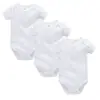 Mono de algodón de manga corta para bebé recién nacido, de fábrica transfronteriza, con estampado liso, para verano