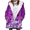 Nuevo abrigo de trench para mujer 2023 estilo europeo y americano venta caliente transfronteriza abrigo con capucha estampado de rayas arcoíris 3D engrosado de invierno