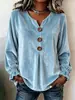 2026 Roupa Feminina Europeia e Americana Transfronteiriça Amazon Site Independente Nova Blusa de Manga Longa de Veludo Moda Decote V Abotoada