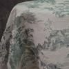 [Agua Clara y Bosque Oscuro] Pintura de Paisaje Nacional Simple y Elegante Tela Teñida en Hilo Primavera y Verano Hanfu Falda de Cara de Caballo Tela Jacquard