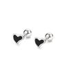 Pendientes de tuerca simples de amor de plata de ley S925 para mujer, de moda en internet, con hilo de pegamento negro, pendientes nuevos, venta al por mayor, generación