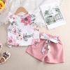 Traje de niña 2023 Verano nueva ropa infantil estampado sin mangas top comercio exterior ropa infantil al por mayor uno 309836
