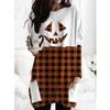 Comercio Exterior Transfronterizo 2022 Europeo y Americano Nuevo Sudadera Estampada Camiseta de Manga Larga Bolsillo Holgado Casual Vestido de Halloween