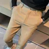 Comércio exterior masculino tendência temperamento jovem popular novo calças casuais cor sólida artístico Harajuku calças curtas tendência primavera