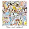 50 pegatinas originales dibujadas a mano de cachorros somnolientos, mascotas lindas de dibujos animados divertidos, pegatinas decorativas impermeables para cuadernos