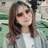 Gafas de Sol de Borde Cortado Estilo Nuevo para Mujer, Gafas de Sol Redondas de Moda Estilo Coreano, Gafas Elegantes, Moda Personalizada Protección UV