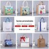 Bolsa de moda saco de linho costura lona de proteção ambiental empresa atividade saco de presente logotipo imprimível