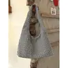 Bolsa de Lona a Cuadros Suelta Estilo Coreano para Mujer Nueva Gran Capacidad Versátil Bolso de Hombro Nicho Commute Bolso Casual