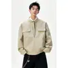 Chaqueta de Cuero Multibolsillos Nueva para Hombre Otoño 2026, Corte Holgado, Talla Grande, Moderna, Ropa Exterior de Alta Gama