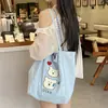 Bolso Grande Relajante de Gran Capacidad para Mujer 2024 Nuevo Bolso Pequeño Fresco de Lona Bolso Tote de Hombro Lindo de Pastel Doble Cara