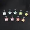 Pequenos Pingentes de Estrela de Cinco Pontas Iridescentes Coreanos para Joias Artesanais DIY Brincos Presilhas de Orelha Decoração Base para Capa de Celular