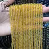 Cuentas Sueltas de Cristal Natural, Cuentas Redondas de Citrino de Alta Calidad, Cuentas de Cristal de Limón, Pendientes DIY, Pulseras, Productos Semi-Acabados al por Mayor