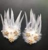 Nuevo Super Fairy - Tocado de plumas blancas, horquilla para el pelo de celebridades de Internet, vestido de novia, fotografía diaria, viaje, accesorios distintivos para el cabello con plumas dulces