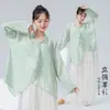 Ropa de Danza Clásica para Mujer, Estilo Nuevo, Corte Holgado, Blusa con Cuello de Corbata, Elegante Ropa Diaria para Actuación, Top de Manga Larga para Práctica