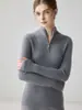 Nuevo Suéter de Cashmere 100% Puro con Media Cremallera 2026 para Mujer, Corte Ajustado, Suave y Amigable con la Piel, Suéter de Punto para Capa Base