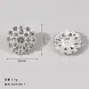 Botones Redondos con Forma de Flor de Pedrería Botones de Pedrería de Alta Gama para Diseñador Accesorios Huecos Plateados para Abrigo DIY