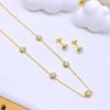 Colar de pérolas frescas de verão presente de aniversário da menina Titânio Aço Clavícula Cadeia Brinco Conjunto Pulseira Redonda