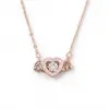 Collar de Plata de Ley S925 Corazón Palpitante de Cupido Alas de Ángel para Mujer, Cadena para Clavícula Dulce de Temperatura de Lujo Ligero de Nicho