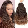 Peluca Crochet Trenza de Tres Hilos Fibra Sintética Rastas Goddessboxbraids Tejido a Crochet Hecho a Mano
