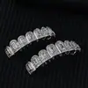 TEMU Venta Caliente Hip Hop Dientes Grillz Completo Diamante Circonio Diez Dientes Moderno Adorno de Cobre Halloween Personalidad Adorno Dental Venta al Por Mayor