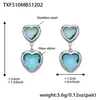 Acero Inoxidable Corazón Cortado Borde de Pan Piedra de Vidrio Bola de Acero Conjunto de Collar Pulsera Aretes Chapado en Oro Real de 18K Que No Se Desvanece