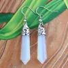 Pendientes de moda de personalidad de joyería europea y americana cristal natural punta única bala gema natural columna hexagonal pendientes al por mayor