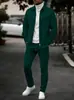Nueva chaqueta informal de punto gofrado para hombre, color liso, con cremallera y traje informal de otoño e invierno transfronterizo