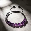 Pulsera de Piedra Natural con Cuentas de Colores, Forma Cuadrada, Estilo Coreano de Moda, Pulsera de Pareja Unisex, Joyería Tejida Hecha a Mano al por Mayor