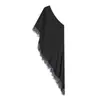 Para Exportación Transfronteriza Europea y Americana Ropa de Mujer Popular en Aliexpress Verano Simple y Versátil Chal de Encaje Negro de un Hombro