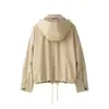 Ropa de mujer transfronteriza 2026 Moda europea y americana casual de corte holgado chaqueta con capucha desmontable y cremallera A770133