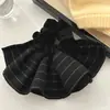 Falda Vintage Rayada Doble Capa Anillo para el Cabello para Mujer de Alto Grado Perceptivo para el Trabajo Cuerda para la Cabeza Cola de Caballo Elegante Cuerda para el Cabello de Intestino Grueso de Nicho Flor para la Cabeza
