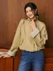 Gabardina corta de dos piezas de otoño para mujer, estilo coreano, con cuello de solapa, corte holgado, cordón, adecuada para figuras menudas, con puños a rayas