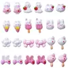 Celebridad de Internet Conejo Caramelo de Palo Dibujos Animados Decoraciones para Uñas 3D Lindo Helado Lazo Caramelo de Palo Accesorios para Uñas