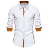 2024 comércio exterior transfronteiriço nova camisa masculina de cor com gola triangular de manga comprida tamanho europeu moda casual camisa de lapela masculina