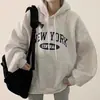 Sudadera con capucha unisex de manga larga, estilo nuevo, holgada, con letras, talla grande, forro polar, peso pesado, marca americana de moda